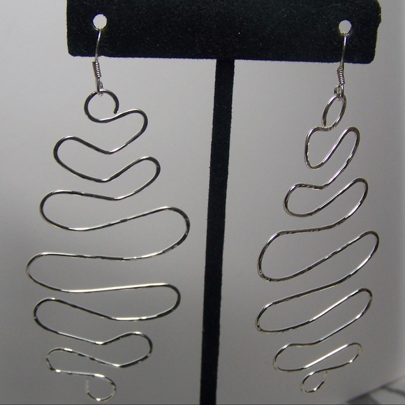 Sterling Silver Squiggly earrings - Picture 1 of 7